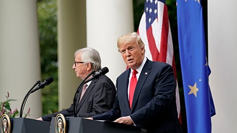 Trump and Juncker ease US-EU trade tensions, promise zero tariffs