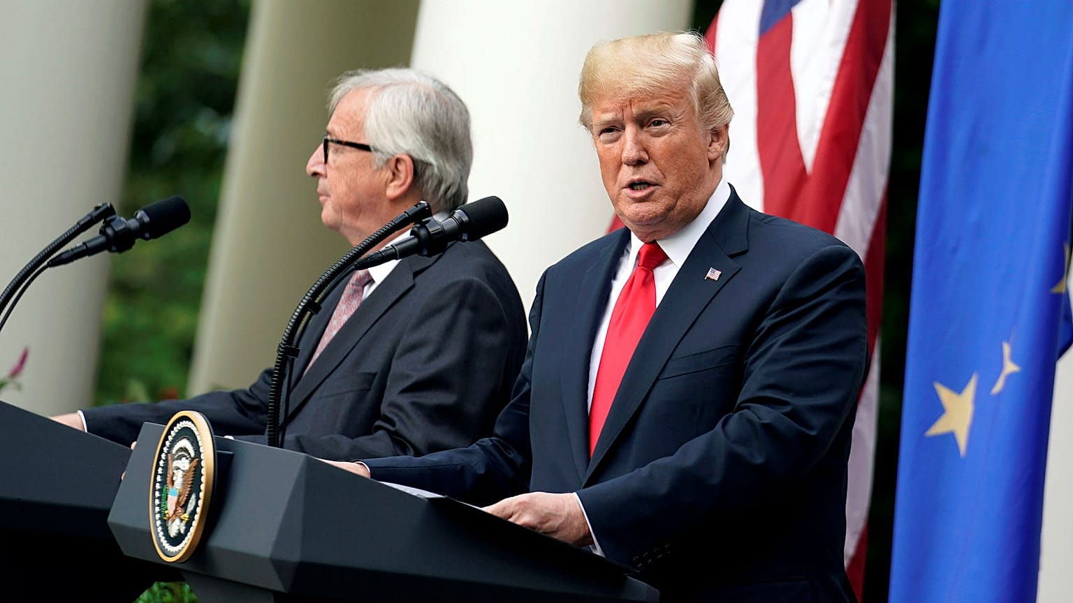 Watch: Juncker appears to shun Trump's hand of friendship