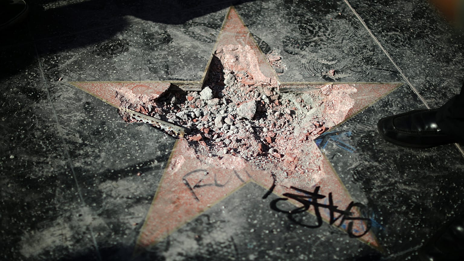 Der zerstörte Trump-Stern auf dem Hollywood Walk of Fame