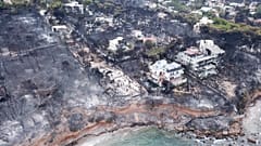 Vue aérienne de Mati en Grèce, dévastée par les incendies de forêt