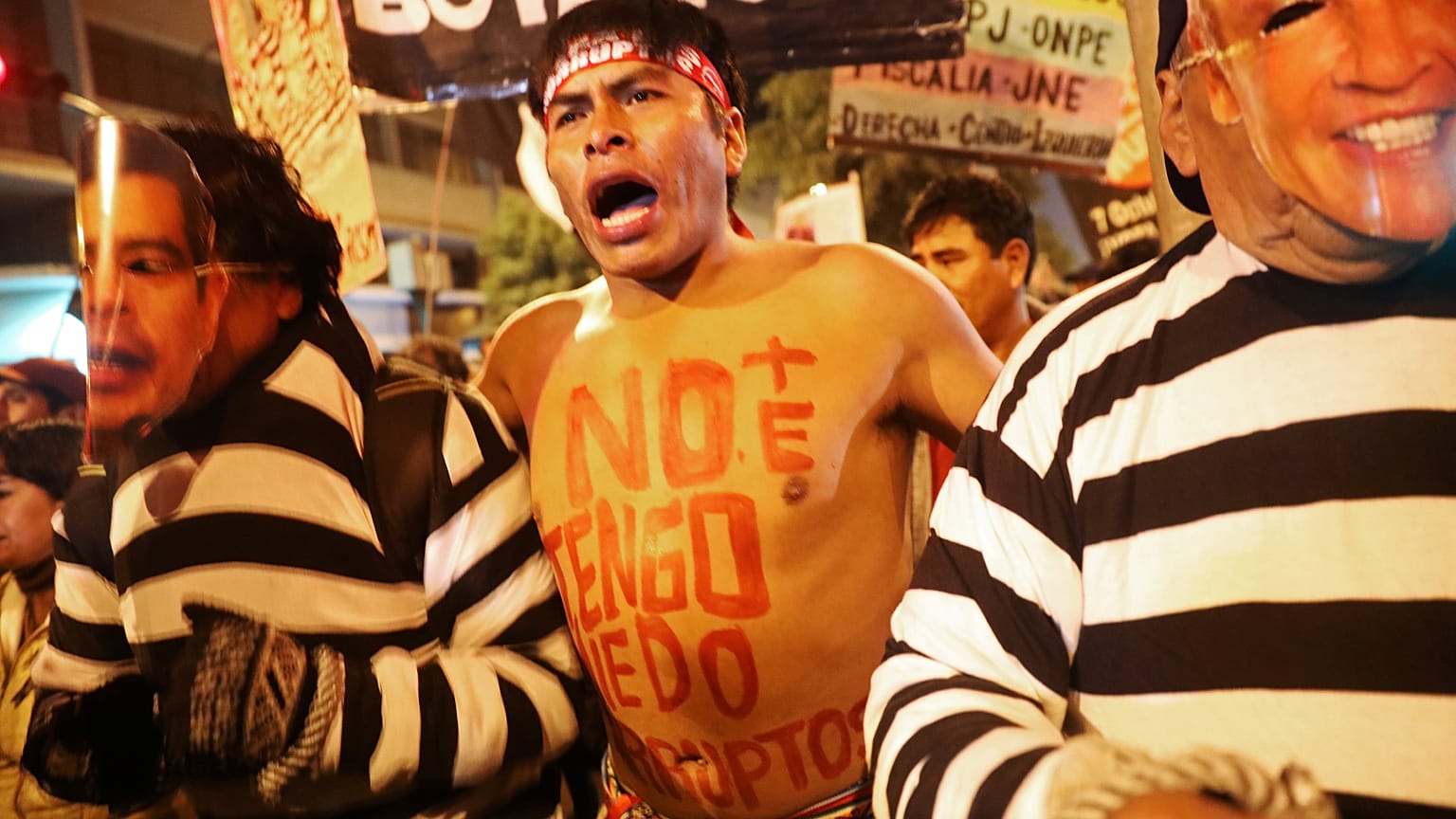 Protesto contra a corrupção em Lima, no Perú