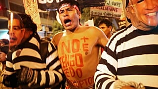 Protesto contra a corrupção em Lima, no Perú