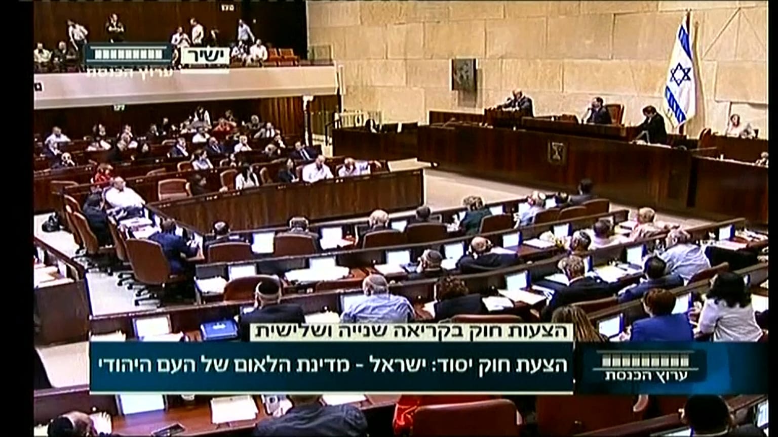 جلسة الكنيسيت التي تمت خلالها الموافقة على قانون الدولة القومية