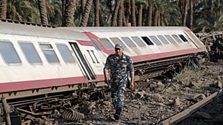صورة أرشيفية لحادث قطار في مصر