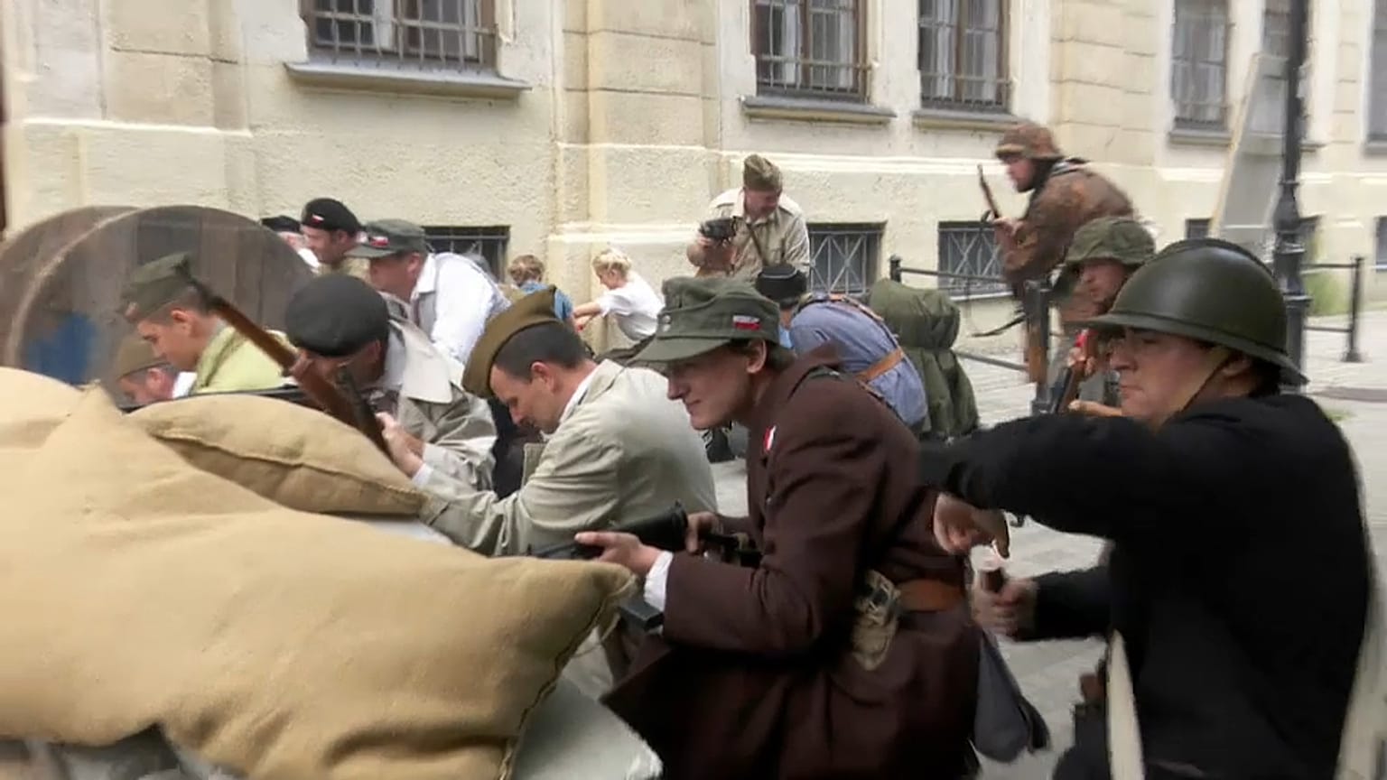 Nachgestellte Kampfszene