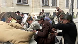 Nachgestellte Kampfszene