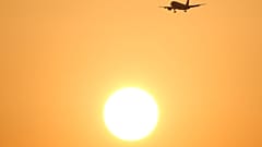 Eine Passagiermaschine in Malaga