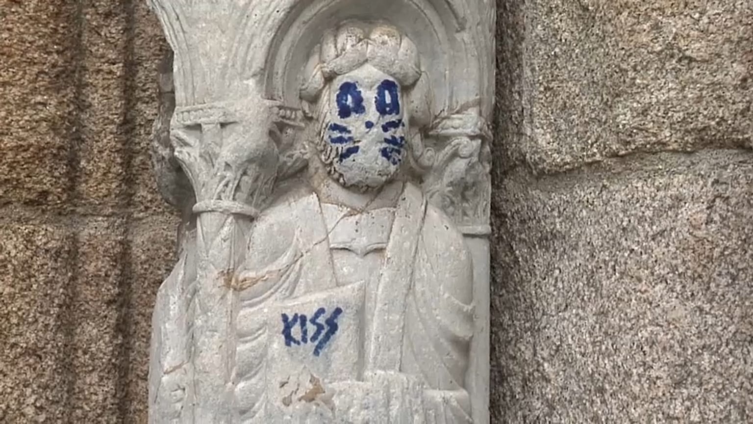 Santiago de Compostela: Weltkulturerbe mit Farbe beschmiert 