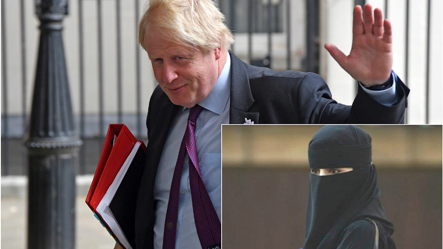 Britain's Foreign Secretary Boris Johnson waves as he leaves Downing Street