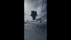 Graban la erupción del Nevados de Chillán desde el telesilla
