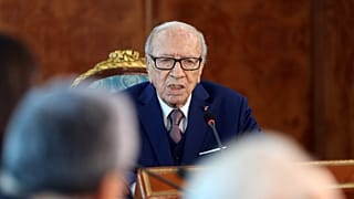 الرئيس التونسي الباجي قائد السبسي في العاصمة تونس يوم 25 مايو أيار 2018.