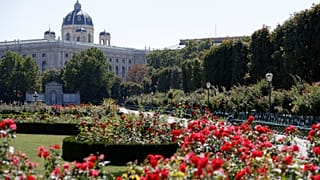  Public garden next to the Natural History Museum in Vienna, Austria