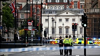 a car crashed outside the Houses of Parliament in Westminster