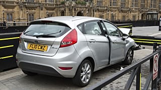 Silberner Ford Fiesta, mit dem der mutmaßliche Anschlag verübt wurde