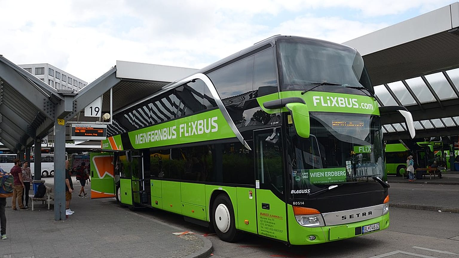 Setra S 431 DT de la compagnie Flixbus, à Berlin Messe (ZOB)