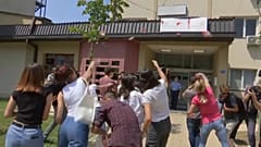 Farbbeutel für Frauenrechte 