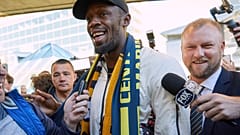 Bolt bei seiner Ankunft in Sydney
