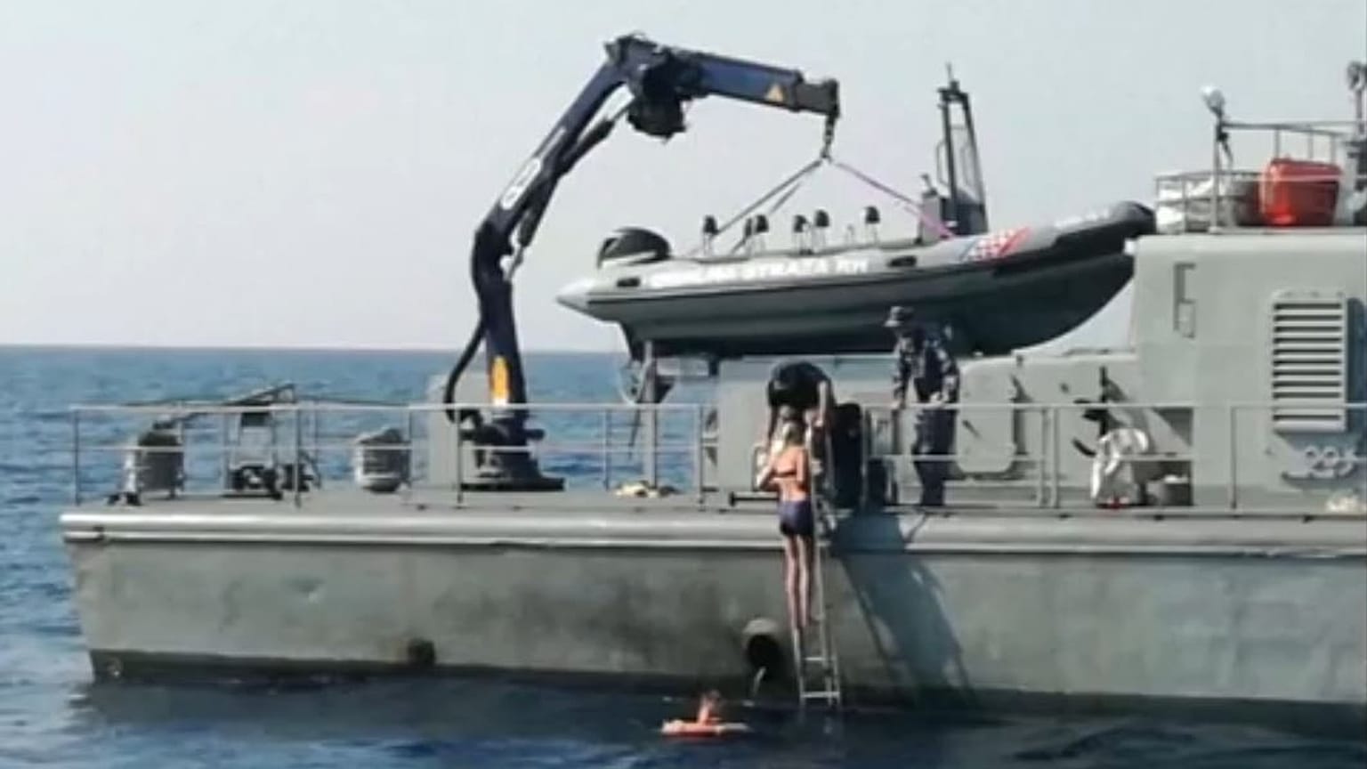 The passenger is rescued from the sea