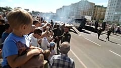 В Курске перевернулся танк