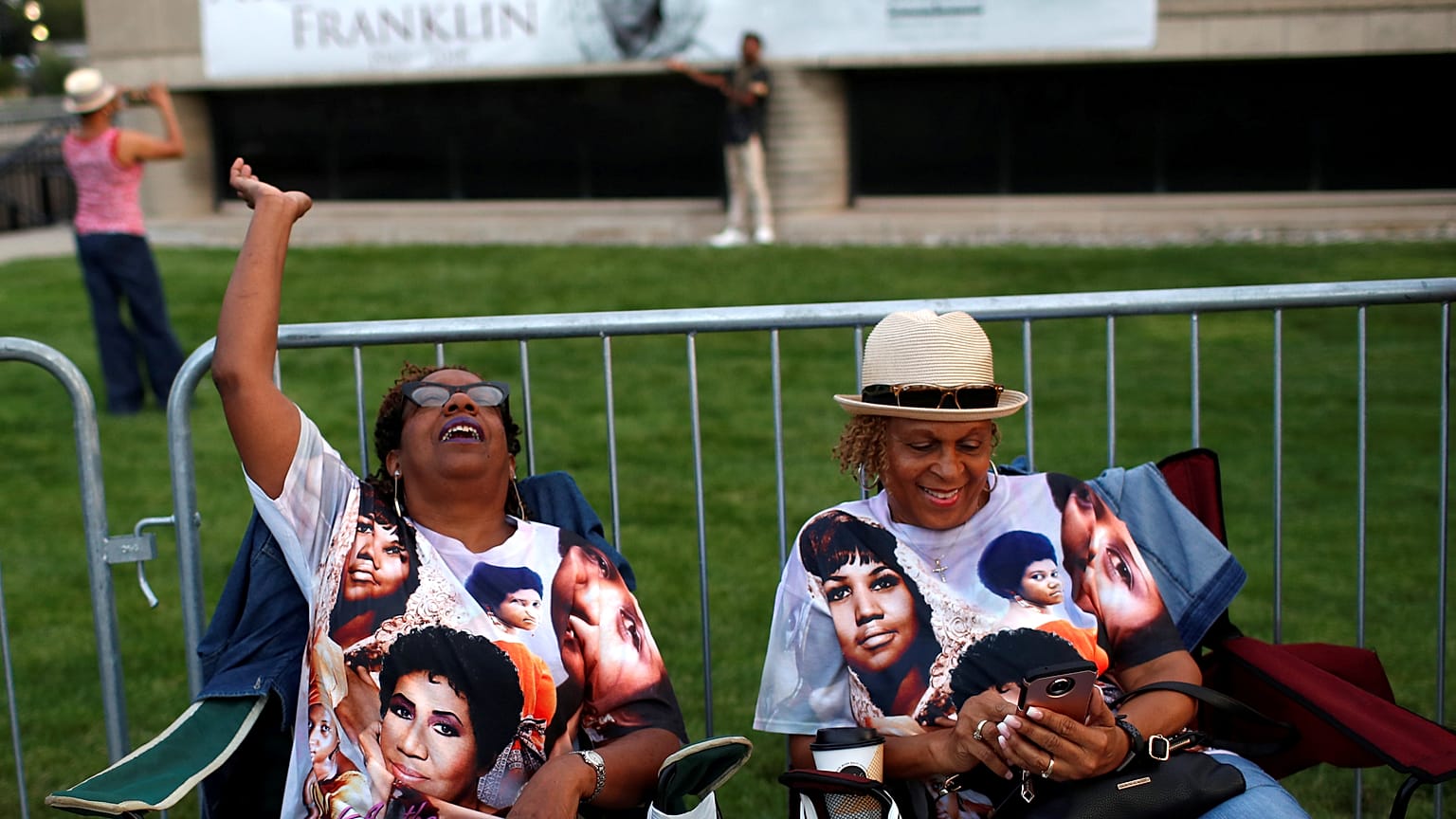 Des fans d'Aretha Franklin venues lui rendre un dernier hommage
