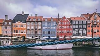 Copenhagen's famous Nyhavn district with colourful houses