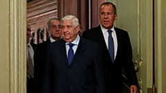 Syrian Foreign Minister al-Moualem and Russian Foreign Minister Lavrov