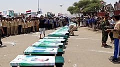  Funeral de los niños asesinados en un ataque aéreo Saada (Yemen) 13/08/18