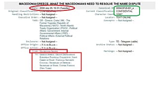 Πολιτική κόντρα μετά τη διαρροή των Wikileaks για το Σκοπιανό