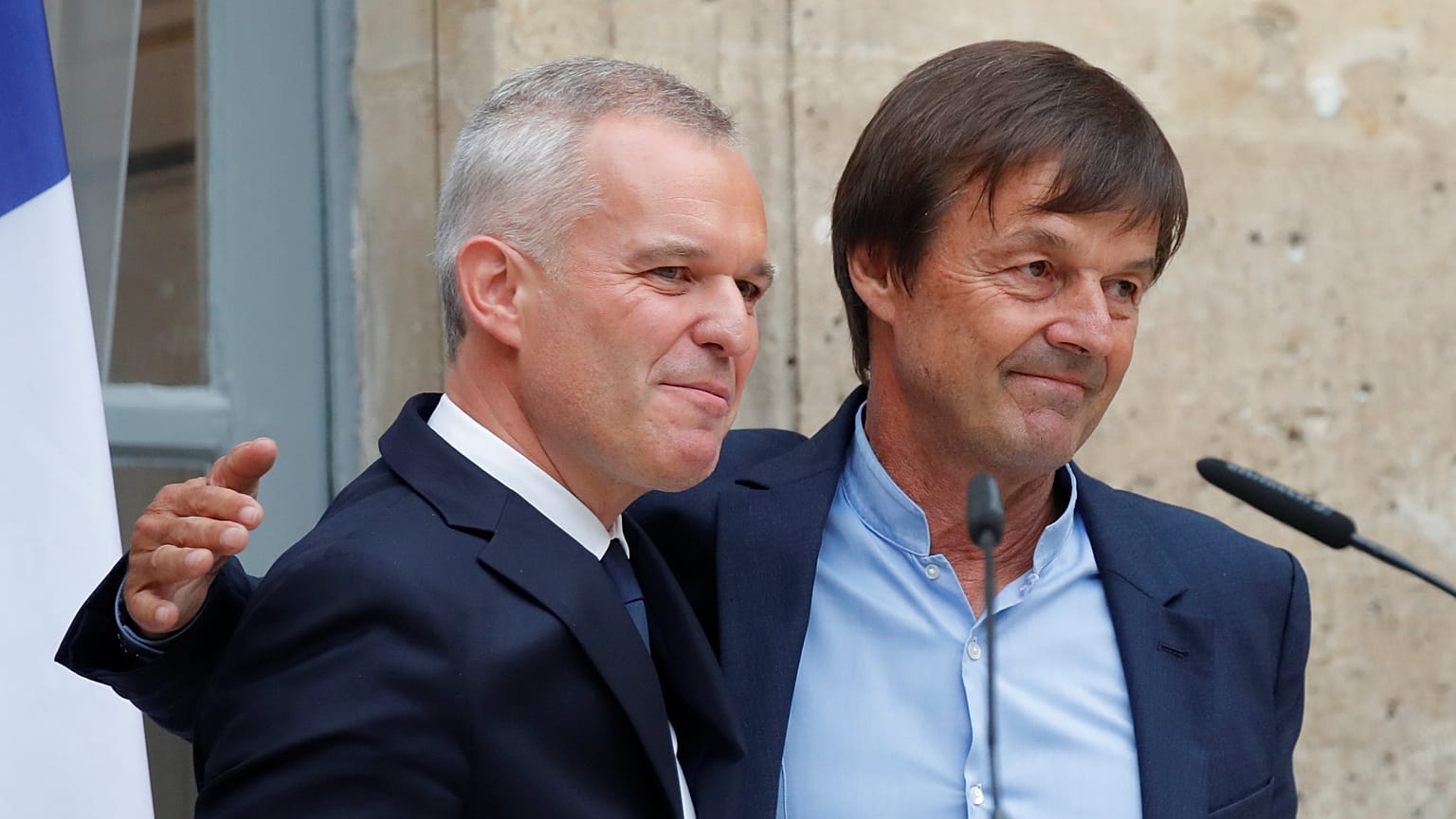 Passation Nicolas Hulot - François de Rugy au ministère de l'Ecologie.