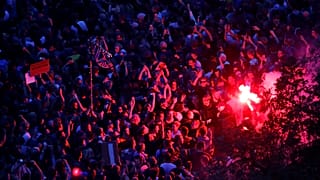 People attend an open air "anti-racism concert" in Chemnitz, Germany 