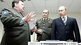 Russian President Vladimir Putin at opening of GRU headquarters in 2006.