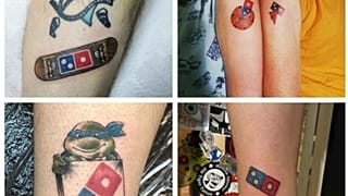 Bedava pizza için Dominos's Pizza logosunu dövme yaptırdılar
