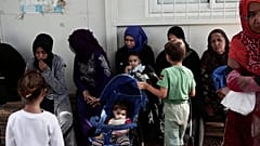 Familias de refugiados em Lesbos, Grécia