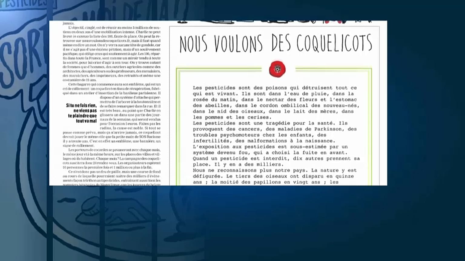 "Nous voulons des coquelicots" : pour l'interdiction des pesticides