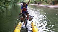 Meet the man who built a floatable bike to clean up London's canals