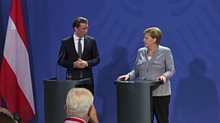 il cancelliere austriaco Kurz con Angela Merkel