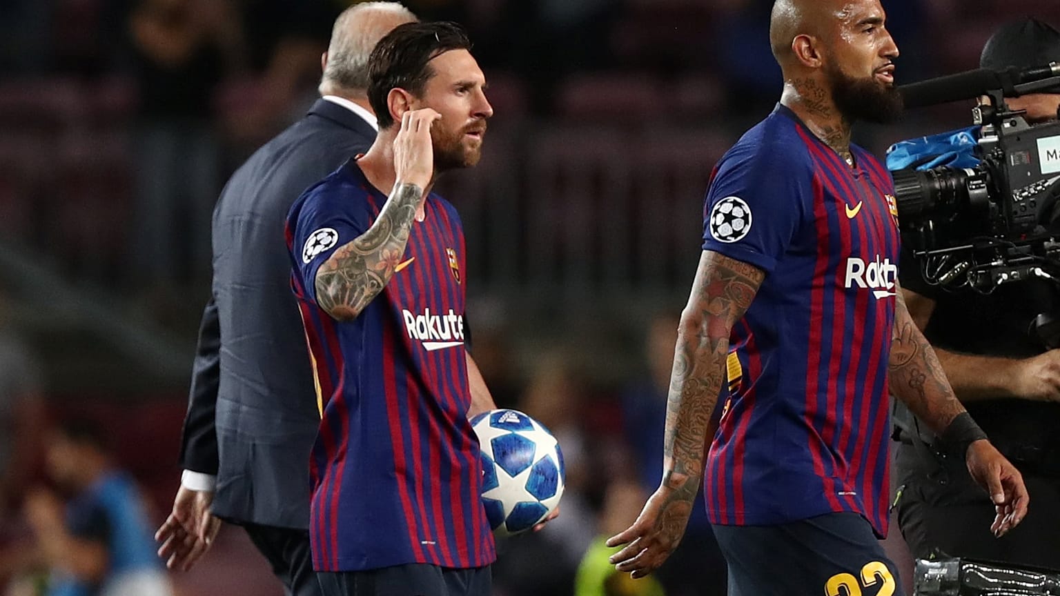 ليونيل ميسي بملعب كامب نو في  برشلونة  