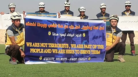 White Helmets protest strikes against facilities and volunteers