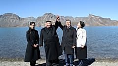 Корейские лидеры на горе Пэктусан