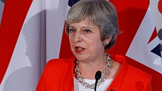 Theresa May at the summit wrap press conference in Salzburg, September 20