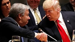 الرئيس الأمريكي دونالد ترامب والأمين العام للأمم المتحدة أنطونيو غوتييرش