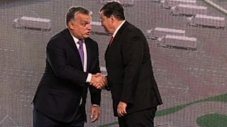 Orbán Viktor és Mészáros Lőrinc Tiszapüspökiben 2017. október 30-án