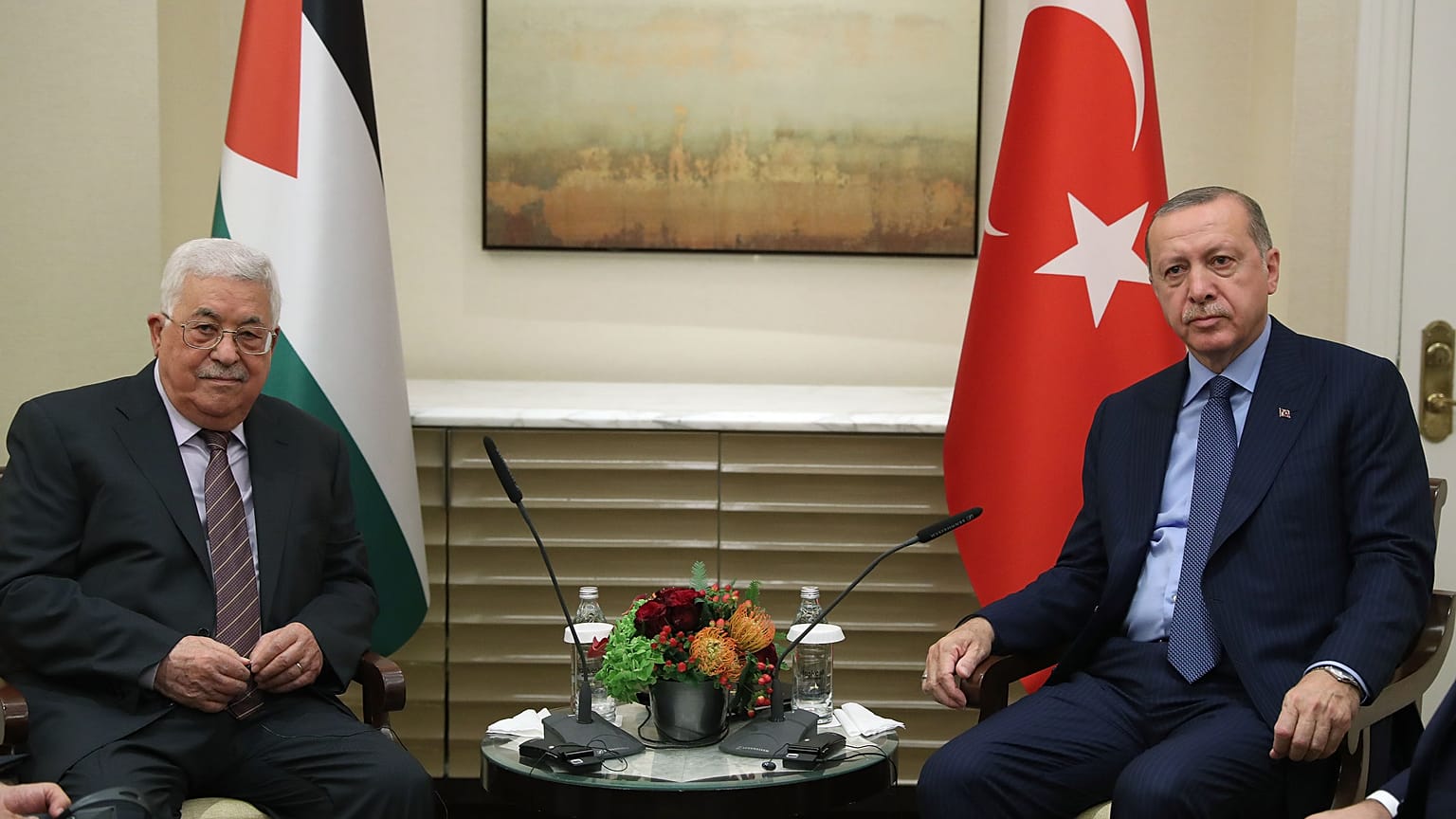 Cumhurbaşkanı Erdoğan New York'ta Abbas ve Thaçi ile görüştü