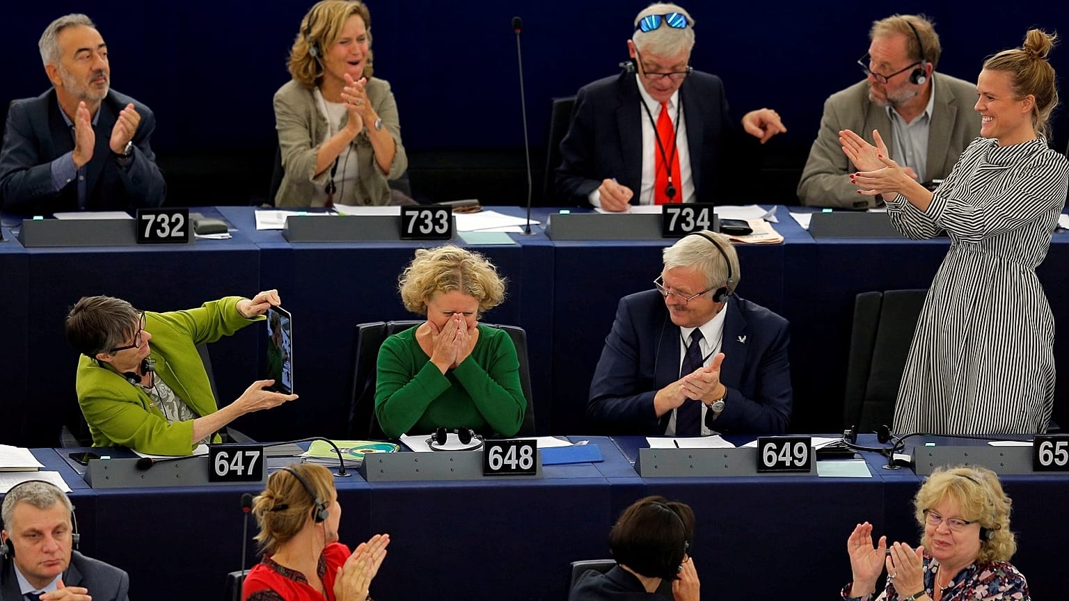 MEPs take part in a voting session at the European Parliament in Strasbourg