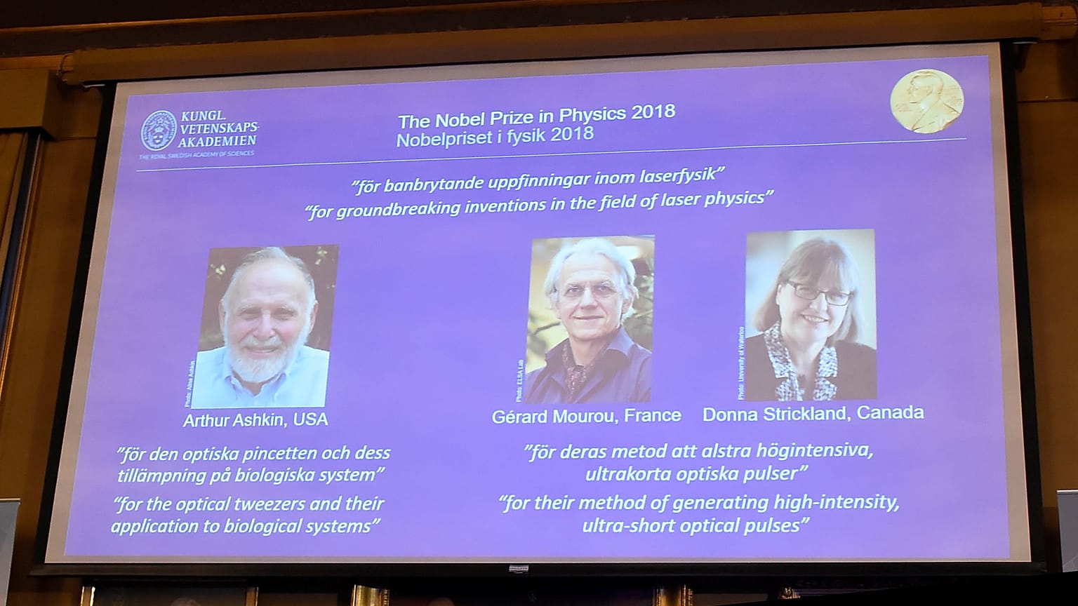 Le Nobel de physique à trois chercheurs pour leurs travaux sur les lasers