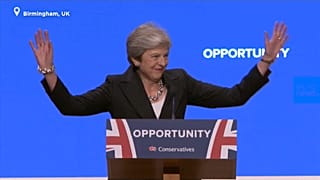 Watch: Theresa May grooves to ABBA's 'Dancing Queen' at Tory Conference