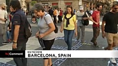 Manifestación de independentistas catalanes contra el rey Felipe VI 