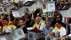 Manifestación con motivo del primer aniversario del referéndum 1-O.