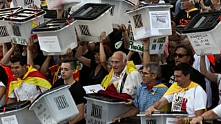 Manifestación con motivo del primer aniversario del referéndum 1-O.