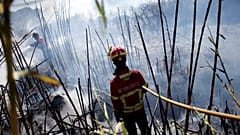 Einsatzkräfte am Boden in der Nähe von Lissabon